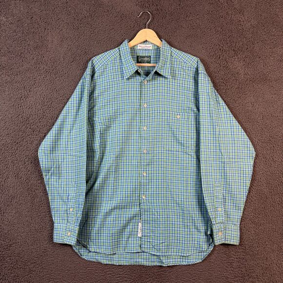 Vintage Gitman Bros Shirt Mens Large Green Check Long Sleeve Button Up Made USA - Picture 1 of 15